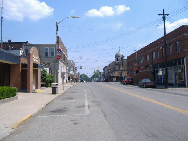 Downtown Blanchester street view for parade and festival routing